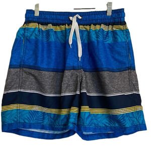 KANU Lined Striped Swim Trunks, Men’s M, Blue